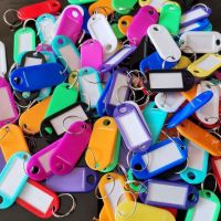 Gantungan Kunci Label Nama Plastik Simple untuk Identifikasi Keychain Ring Name Tag